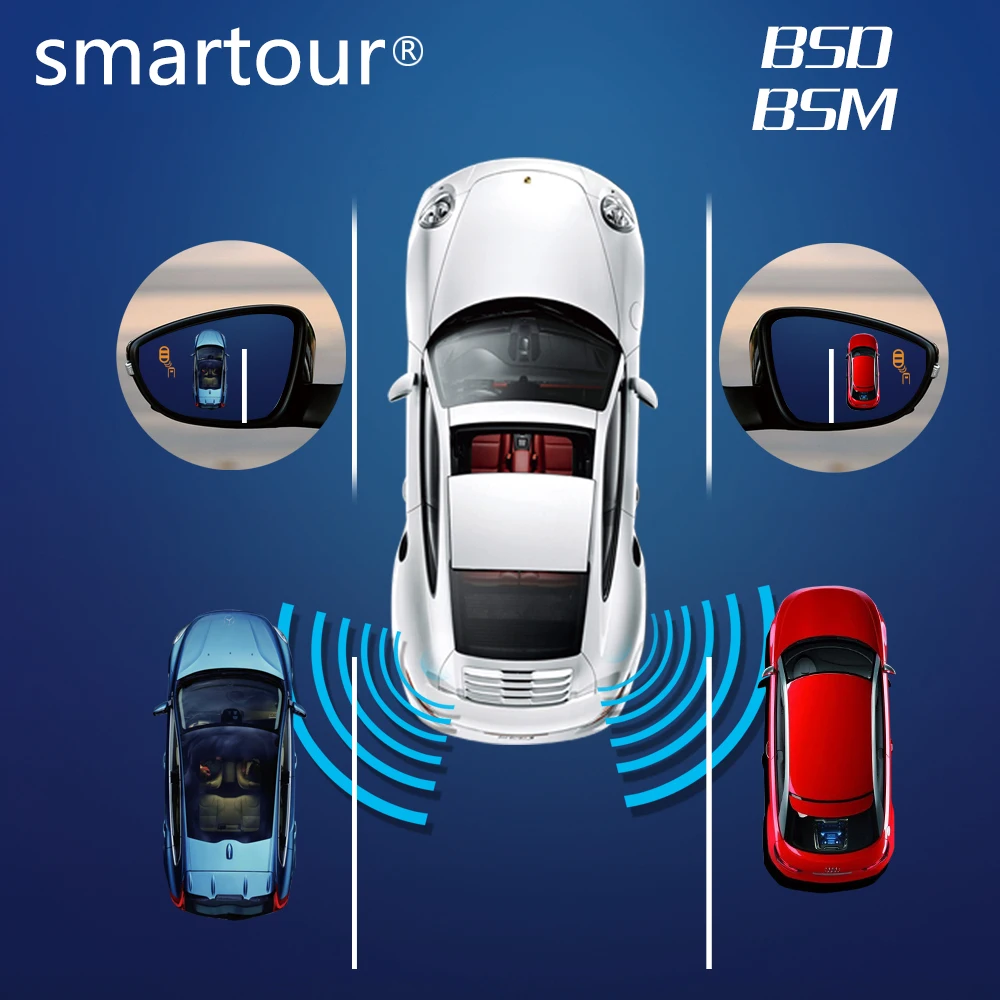 

Smartour BSD BSM microwave sensor blind spot mirror with power booed blind spot detection function Radar system in safety (10 m)