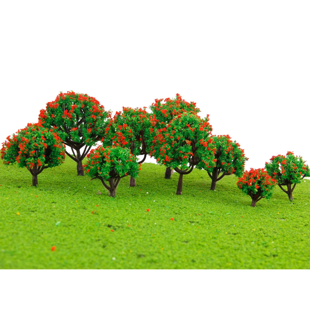 20Pcs Flower Tree Model HO Z N Scale 1/75-500 Layout for Diorama Scenery Building Props