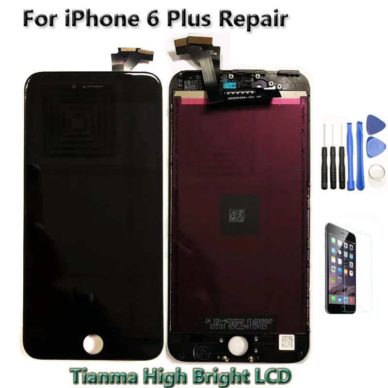 

20pcs/Lot AAA Quality for Tianma High Brightness LCD Assembly For iPhone 6 Plus LCD Screen Display And Digitizer Assembly+ Glass