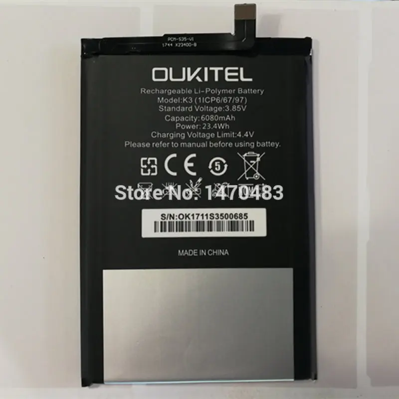 Для Oukitel K3 Высокая емкость 6080 мАч встроенный аккумулятор запасные части для Oukitel K3 plus смартфон+ номер отслеживания