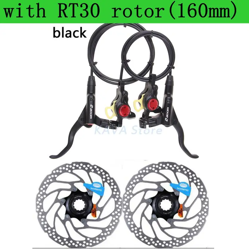 Зум HB-875 тормоз для велосипеда MTB Гидравлический горный велосипед дисковый тормоз левый и правый рычаг с ротором набор PK SHIMANO MT200 аксессуары - Цвет: black with RT30 160