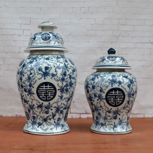 Buy Chinese jingdezhen ceramic temple jar Antique
