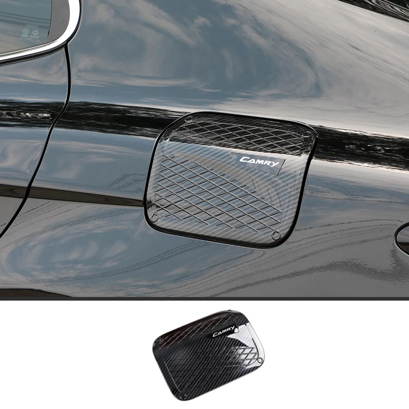 ABS хромированный внешний автомобильный масляный топливный бак, газовая крышка, накладка, Наклейка для Toyota Camry 20182019, аксессуары - Название цвета: Carbon fiber