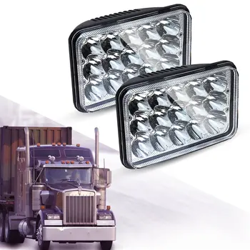 

2X 4x6 Headlights 45w Rectangle High Low Beam H4 4x6 led headlights Replace HID Xenon H4651 H4652 H4656 H4666 H6545 Projector