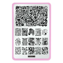 CICI&SISI Nail Template Beauty Image Nail Art Stencils Steel Stamp Stamping Konad Plate Print Tools 25