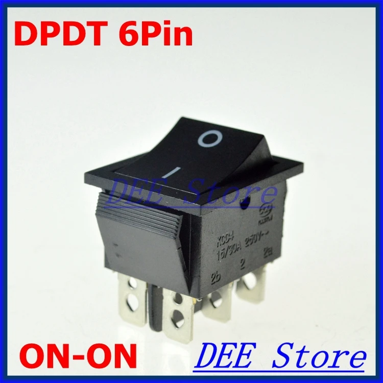

AC 250V/16A 125V/20A 6 Pins Double Pole Double Throw Rocker Switch