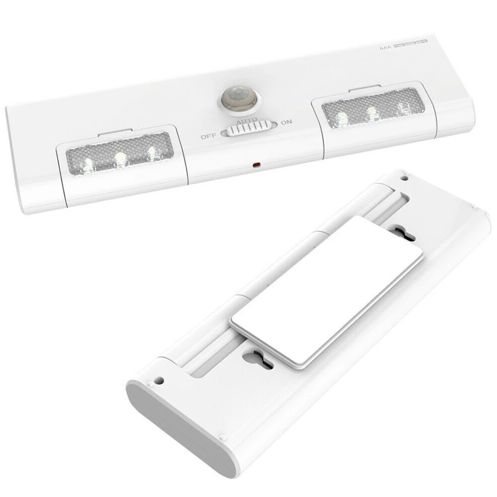 

Wall Motion Sensor Light Cupboard Kitchen Linkable Battery Powered 6LED Night Detector Staircase Cabinet PIR Wireless Strip Lamp