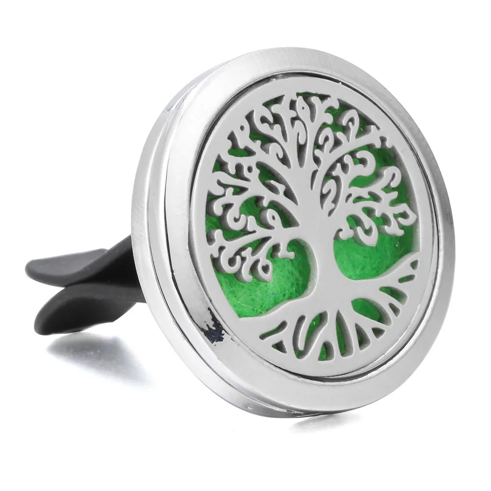 

New Tree of Life Car Perfume Diffuser Essential Oil Diffuser 30mm Magnetic Locket Vent Clip Aromatherapy Perfume Locket Jewelry