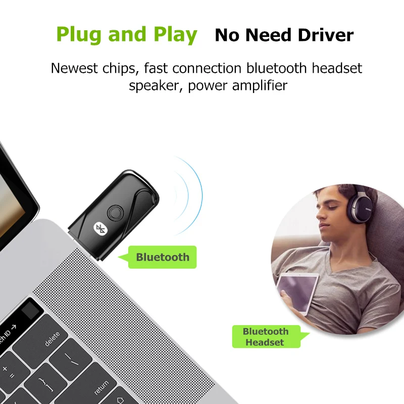 USB Bluetooth адаптер V4.2 беспроводной bluetooth Dongles с переключателем музыкальный звуковой