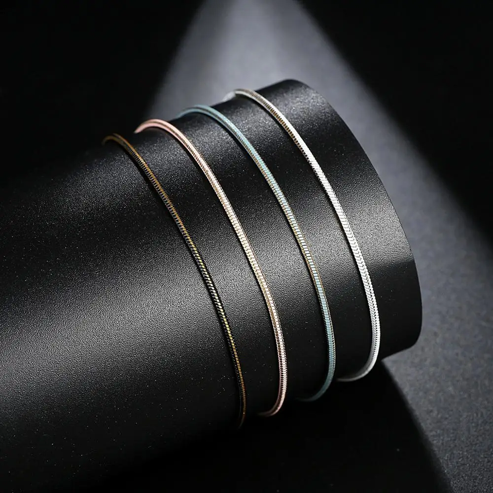 

LISM Colorful Metal Adjustable Bracelets For Women Gold Rhodium Black Bracelet Snake Chain Fashion Jewelry