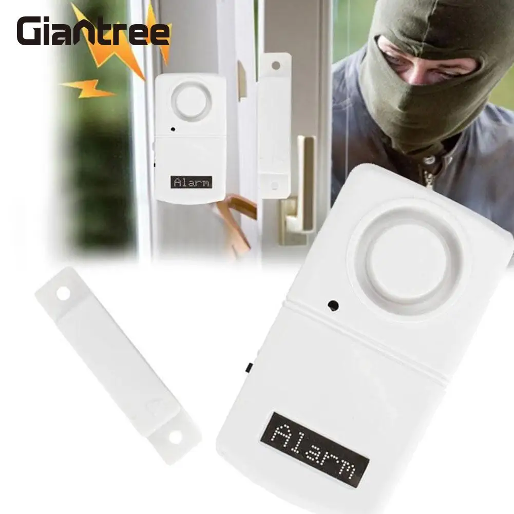 

Magnetic Sensor White Voice Smart Window Door Sensor DC9V Detection Magnetic Sensor Alarm Home Security Vibration