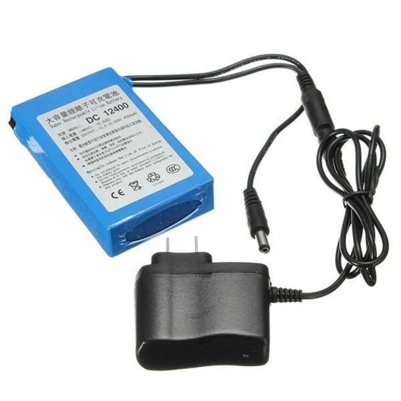 GTF DC 12V 4000MAH перезаряжаемый портативный литий-ионный аккумулятор DC 12V 4000mAh DC12400 с вилкой US/EU