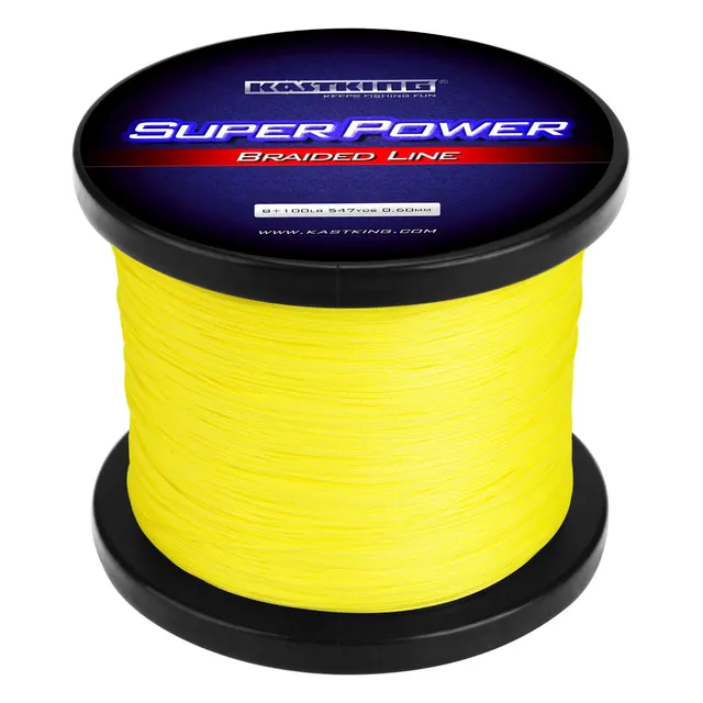 KastKing SuperPower 8 Strand Braided Fishing line 500m Yellow Gray