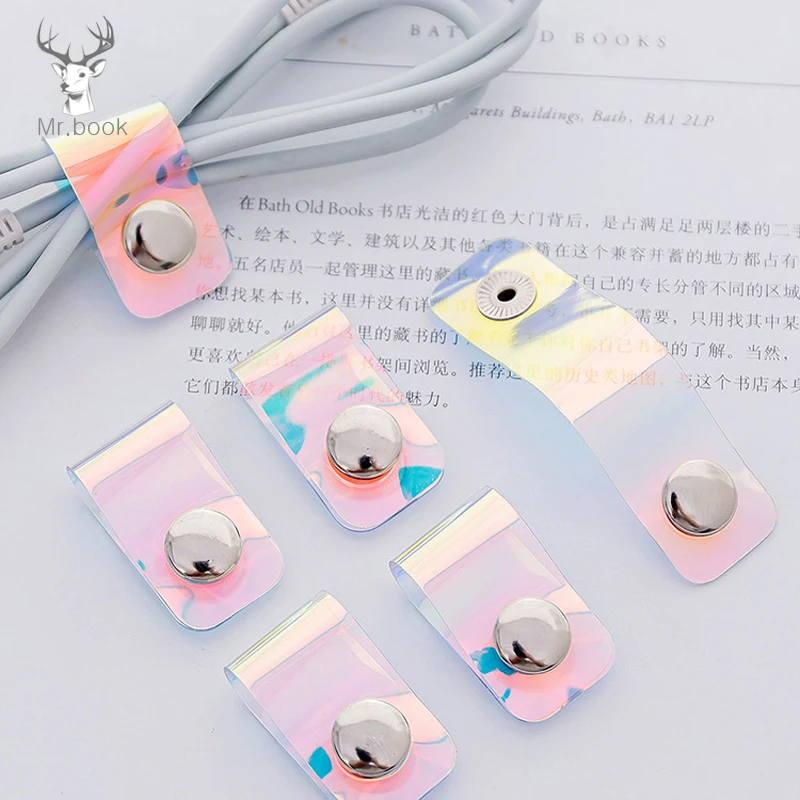 

5pcs Fashionable Laser Colored Earphone Cord Winder Cable Holder Organizer Clips Multi Functional Earphone Winder Cable
