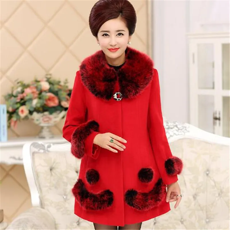 New Winter Wool Coat Women 2018 Fashion Casual Overcoat Fur Collar Plus Size 5Xl High Quality Woolen Jacket Female A3943