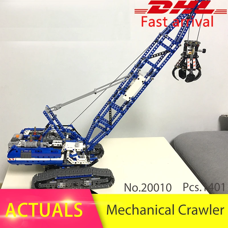 

20010 1401pcs Technic series Motor echanical Crawler Crane Building Blocks Bricks Toys For Children Compatible 42054 Gift