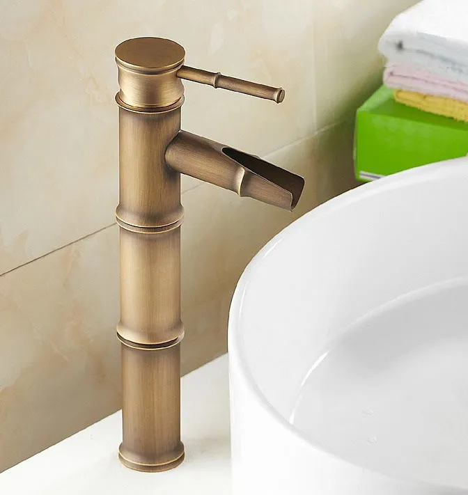 

Antique Brass Single Handle Bathroom Basin Hot & Cold Mixer Tap Faucet Cnf017