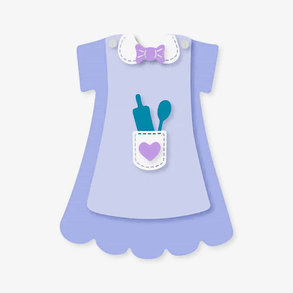 

Lovely Girls Apron Bow Cards Metal Cutting Dies Scrapbooking Album DIY Card Craft Embossing Die Cuts New 2019 Arrival