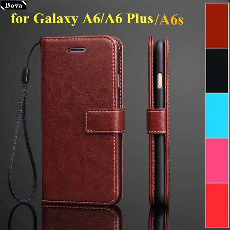 

card holder cover case for Samsung Galaxy A6 / A6+Plus (2018) A6s Pu leather case wallet flip cover protective holster fundas