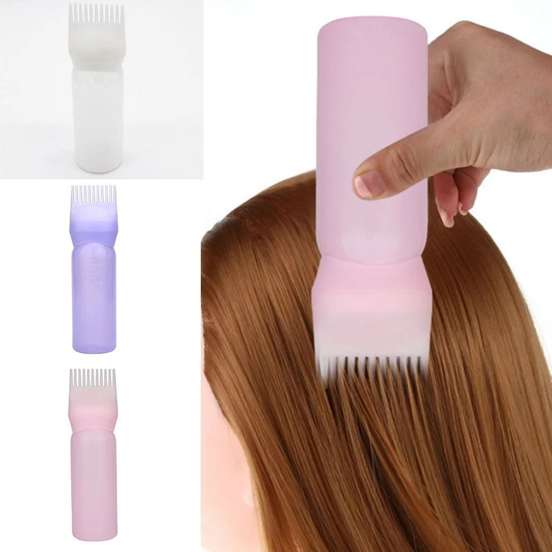 Hair Dye Applicator Bottle 120ml Hair Styling Dye Liquid Filling Graduated with Brush Head