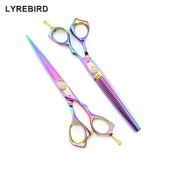 

Hair Scissors Pet Dog Grooming Scissors 7 INCH Rainbow Hair Shears Thinning Scissors Lyrebird HIGH CLASS 5SETS/LOT NEW