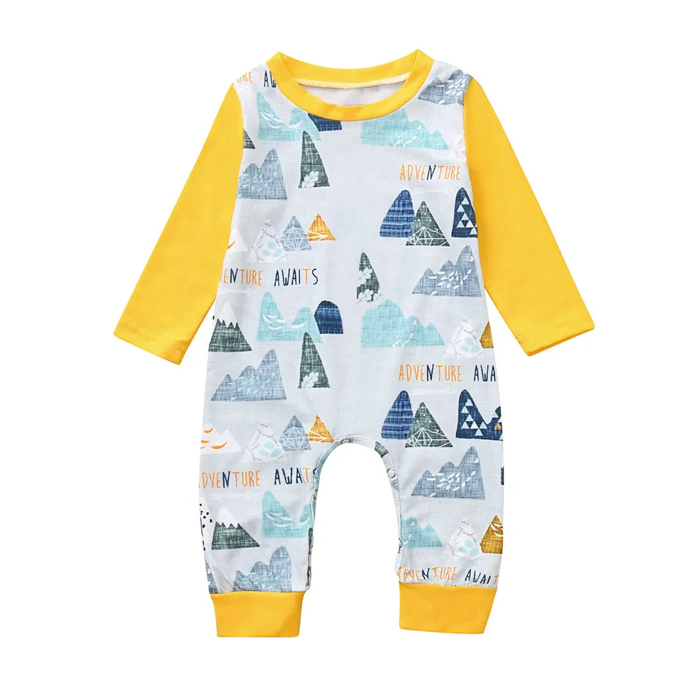 

MUQGEW Newborn Infant Overalls Baby Girl Boy Clothes Long Sleeve Print Romper Jumpsuit Clothes Outfits Body For Newborns