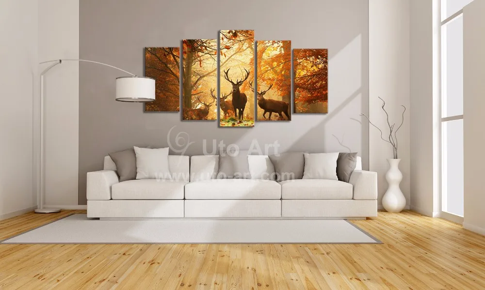 Modern Digital Picture Print On Canvas Animal Deer Custom