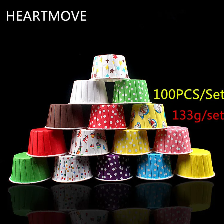 Paper cupcake mold,100pcs muffin cupcake paper cups,mix paper forms for cupcakes,disposable cups