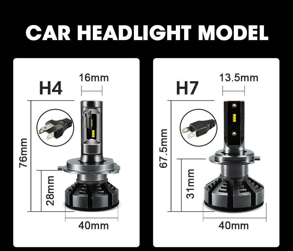 Philips LED H4 H7 H8 H11 H16 9005 9006 X-treme Ultinon LED Car Headlight Fog Lamps 6000K Cool White +200% Brighter Bulbs, Pair