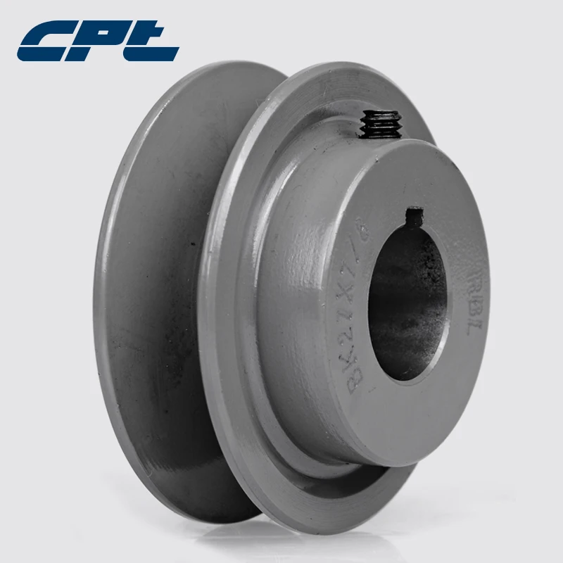 

CPT BK27 v belt pulley sheave, Cast Iron, B Belt Section, 1 Groove, Bore 1/2", 5/8", 3/4", 7/8", 1", 1-1/8", 2.85"OD, BK Pulley