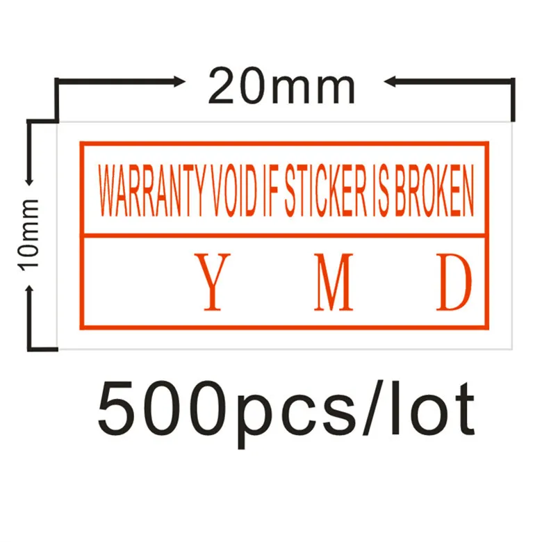 

500pcs/lot warranty stickers ( WARRANTY VOID IF STICKER IS BROKEN )Tear up the void sticker, electric type sound label printing