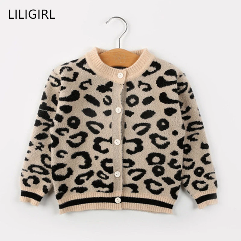 

LILIGIRL Baby boys Girls Sweater Long Sleeve Kids Leopard Cotton Tops Clothes Autumn and Winter Children's Jacket Coat Sweater