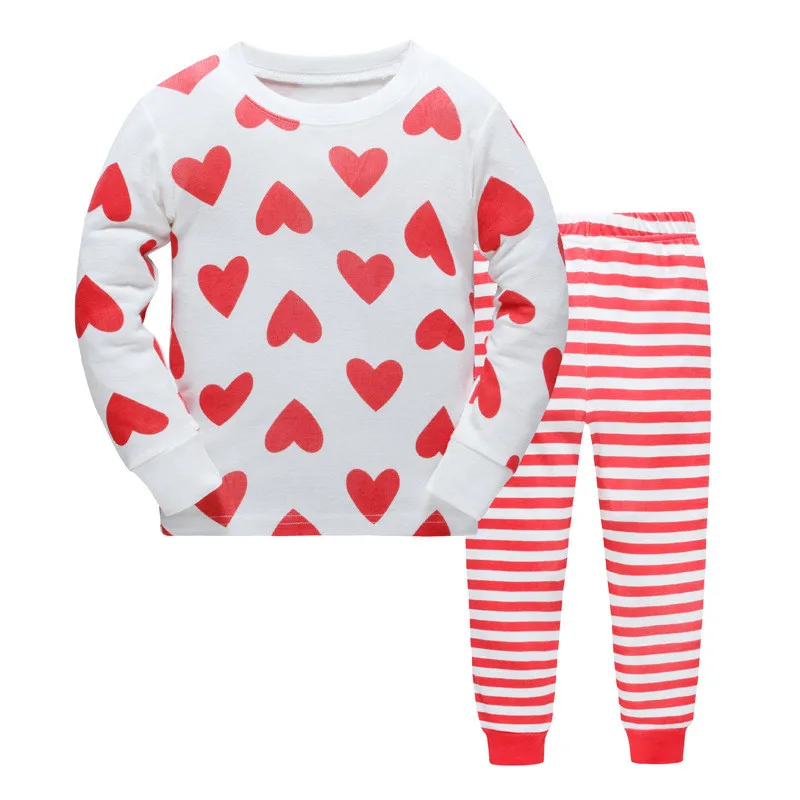 Boys Sleepwear Clothes Kids Heart Shape Pajamas Set Children's Clothing