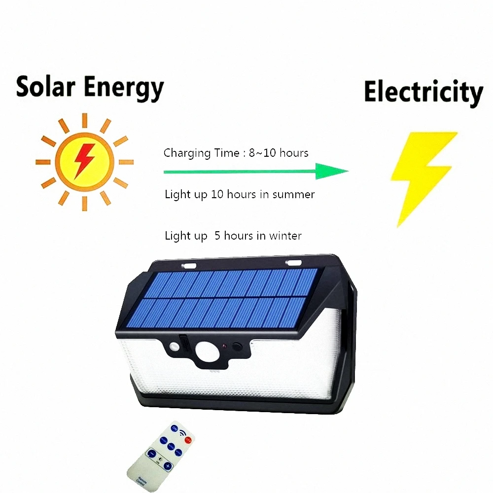 55 светодиодов Солнечный свет дистанционное управление радар 3 стороны Освещение usb порт солнечный светильник Открытый сад двора гаража фонарь уличная стена