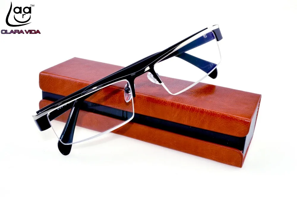 Cena Leesbril = clara Vida Brand = mężczyzn tytanu nie sferyczne 12 warstwy powlekane soczewki okulary do czytania + 1.0 + 1.5 + 2.0 + 2.5 + 3.0 + 3.5 + 4.0