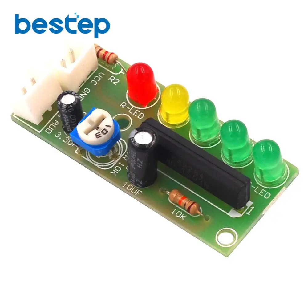 Светодиодный индикатор уровня звука схемы детали для печатной платы готовая