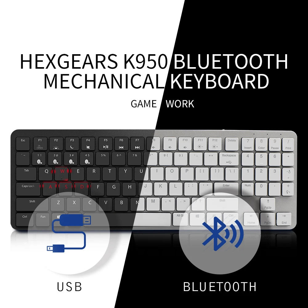 Hexgeards X1 Bluetooth RGB подсветка игровая клавиатура Kailh CHOC переключатель механическая