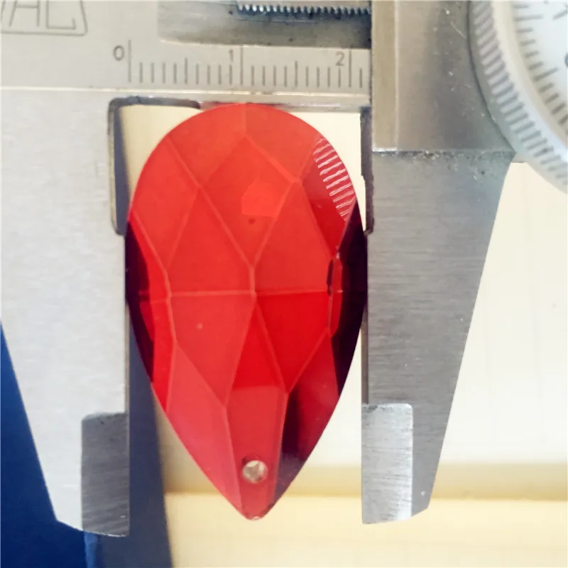 Блестящие 20 шт. красный кристальная Подвеска для люстры 38 мм миндаль Teardrop лампа в Форме Призмы части кулон кристалл стекло Suncather