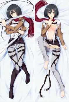 

Free Shipping New Japanese Anime hugging pillow case Cover (Peach Skin Mikasa Ackerman Attack on Titan YC091 clothes