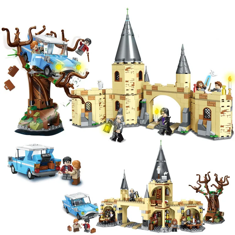 

Harri Potter Movie Castle Hall The Whomping Willow Compatible With Legoinglys Model Building Block Bricks Toys No Box