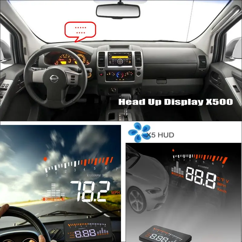 

Car HUD Head Up Display For Nissan Frontier GT-R Juke March Maxima - Saft Driving Screen Projector Refkecting Windshield