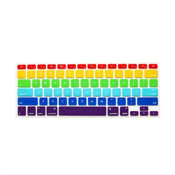 

NEW 6 color rainbow Skin Silicone Laptop Protector Keyboardx100 2016 Cover for APPLE Macbook Pro Air Retina 13 ,15 ,17,free shop