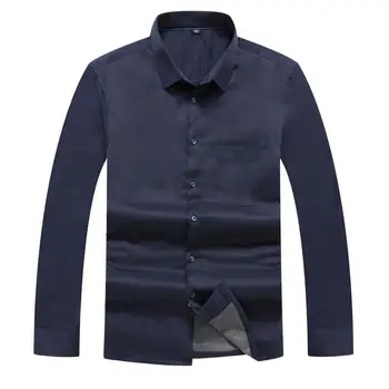 

2018 plus size 8xl 7xl 6xl Autumn and Winter thick plus cashmere warm Wool inner gallbladder shirt men long-sleeved men shirts