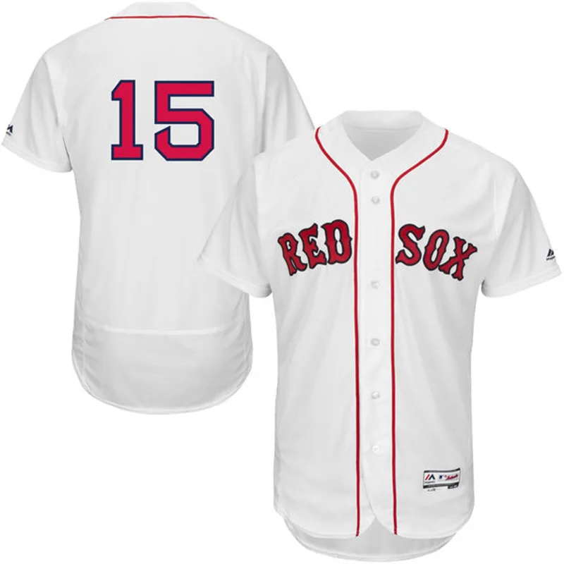 Мужская Дастин Pedroia #15 трикотажные Взрослых Дэвид Ортис #34 100% Прошитой Логотипы