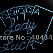LB830-Леди Удача покер игра казино светодиодный неоновый свет знак