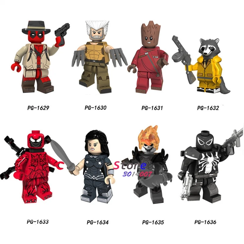 

Single Deadpool Wolverine Venom Tree Man Rocket Raccoon Ghost Rider Wonder Woman building blocks toy for children