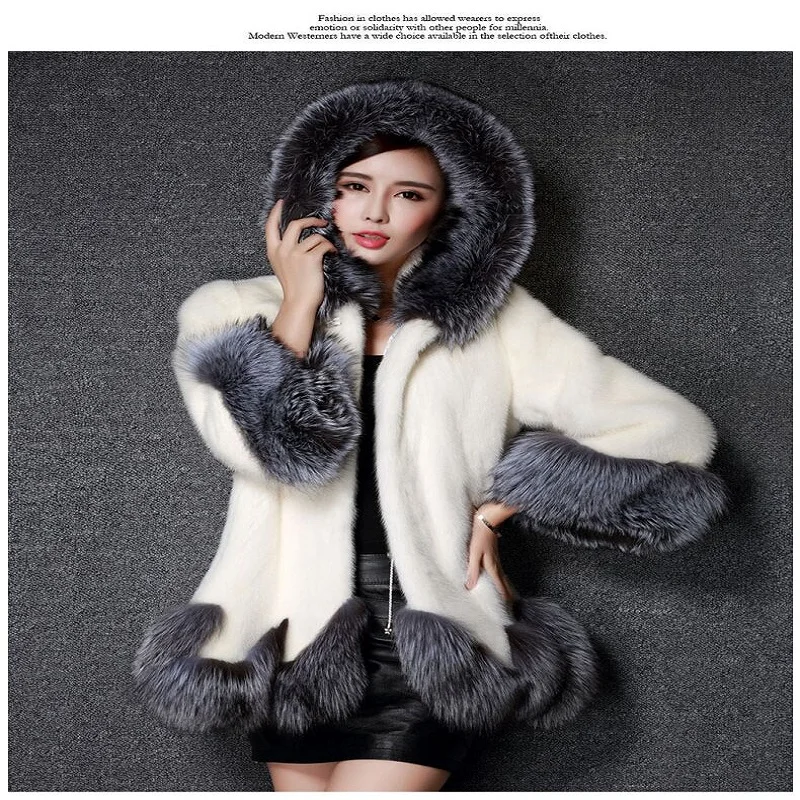 Женское 18 модное пальто из искусственного меха размера плюс, Женское зимнее длинное пальто из искусственного лисьего меха, повседневная куртка, женская верхняя одежда, пальто с капюшоном, 6XL