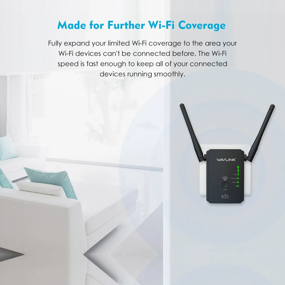 Wavlink N300 высокое Мощность Беспроводной Wi-Fi ретранслятор/Range Extender/маршрутизатор Boost Wi-Fi Coverage Easy Установка уолл-plug Кнопка WPS