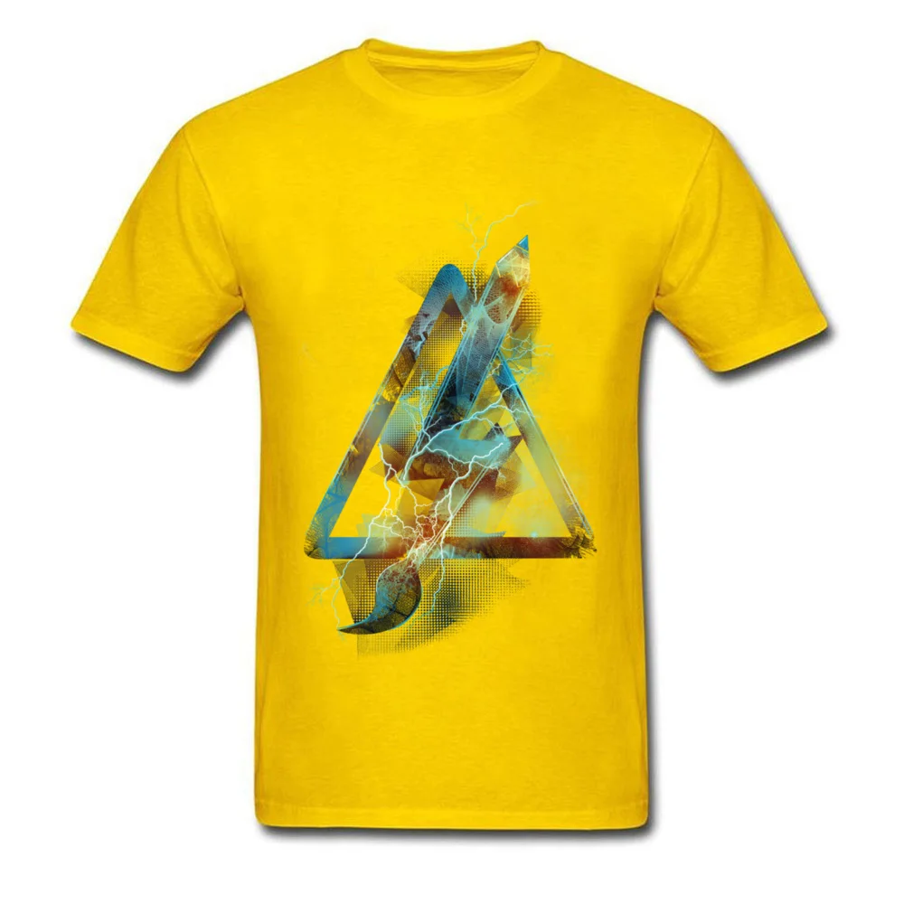 Men Tops Shirts High Tension Family Printing T-Shirt Pure Cotton Short Sleeve Printed On Tee-Shirts Crew Neck Wholesale High Tension yellow
