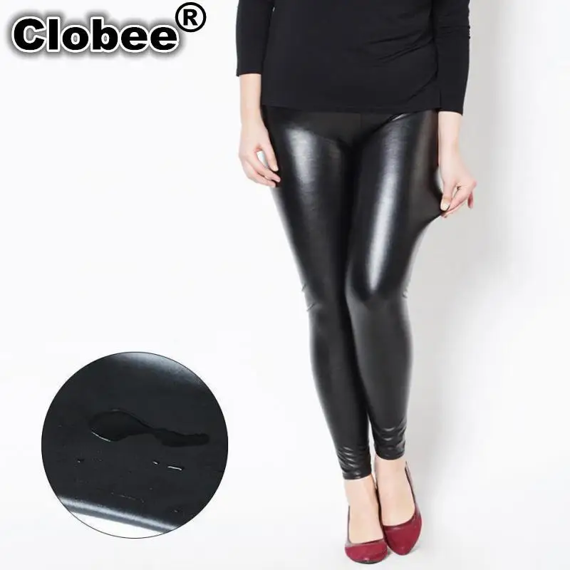 

Deporte PU Leggings Pants For Women Plus Sized Skinny Pants Long Pencil Pants Trousers Black Faux Leather Pants Leggins 6XL 5xl